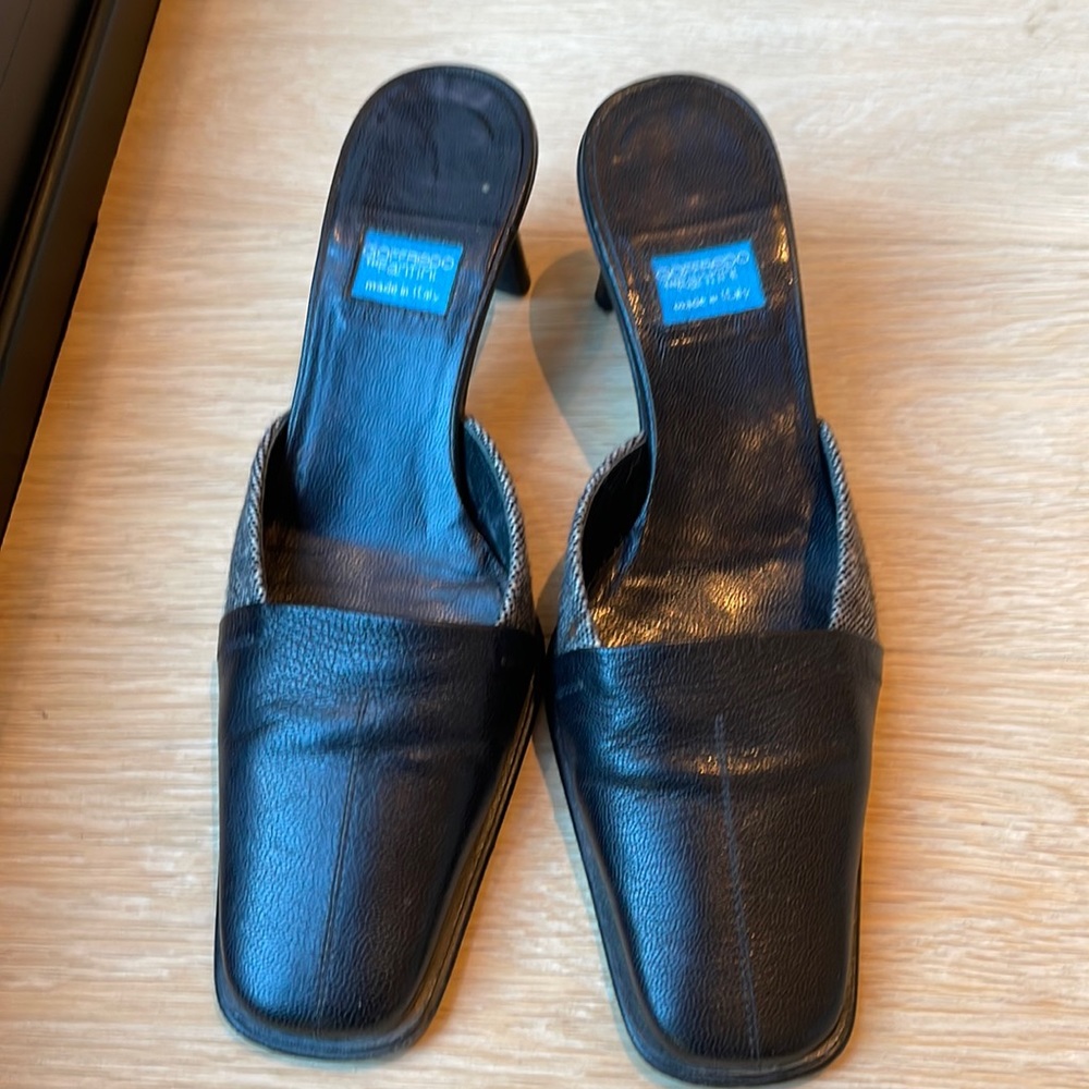 Goffredo Fantini Leather and Tweed Mule